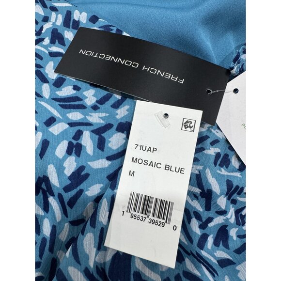 FRENCH CONNECTION Women Mini Mosaic Blue Dress MEDIUM - Picture 4 of 4